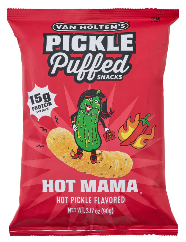 Van Holten's Hot Mama Hot Pickle Flavour Puffed Snacks